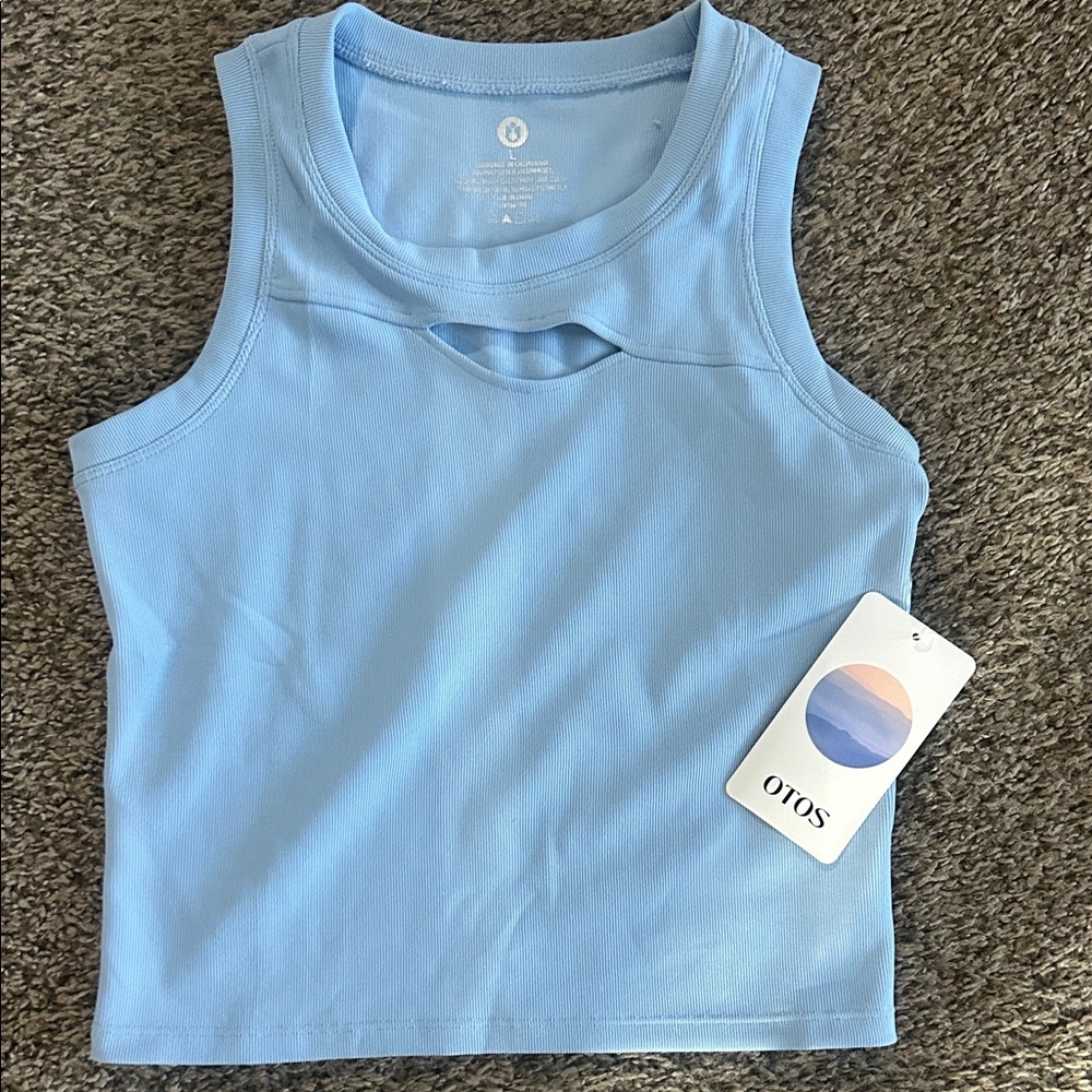 NWT OSLO Light Blue Tank Top - Women's Ribbed Crop Tank